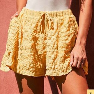 Lulus Sunny Day Delight Golden Yellow Drawstring Shorts